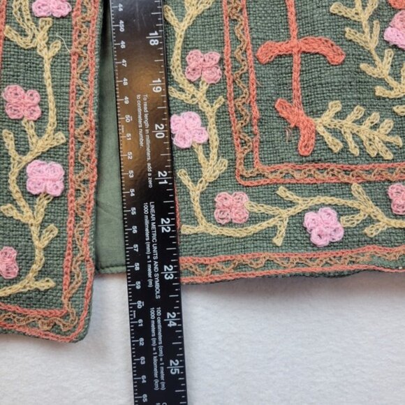 Suzani Hand Embroidered Short Jacket Womens Small Winter Wear Coat BOHO Floral - Picture 8 of 16